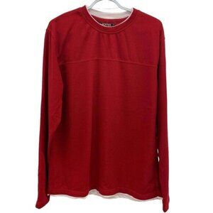 Moto Mens Waffle Knit Red Long Sleeve Shirt L​​​​